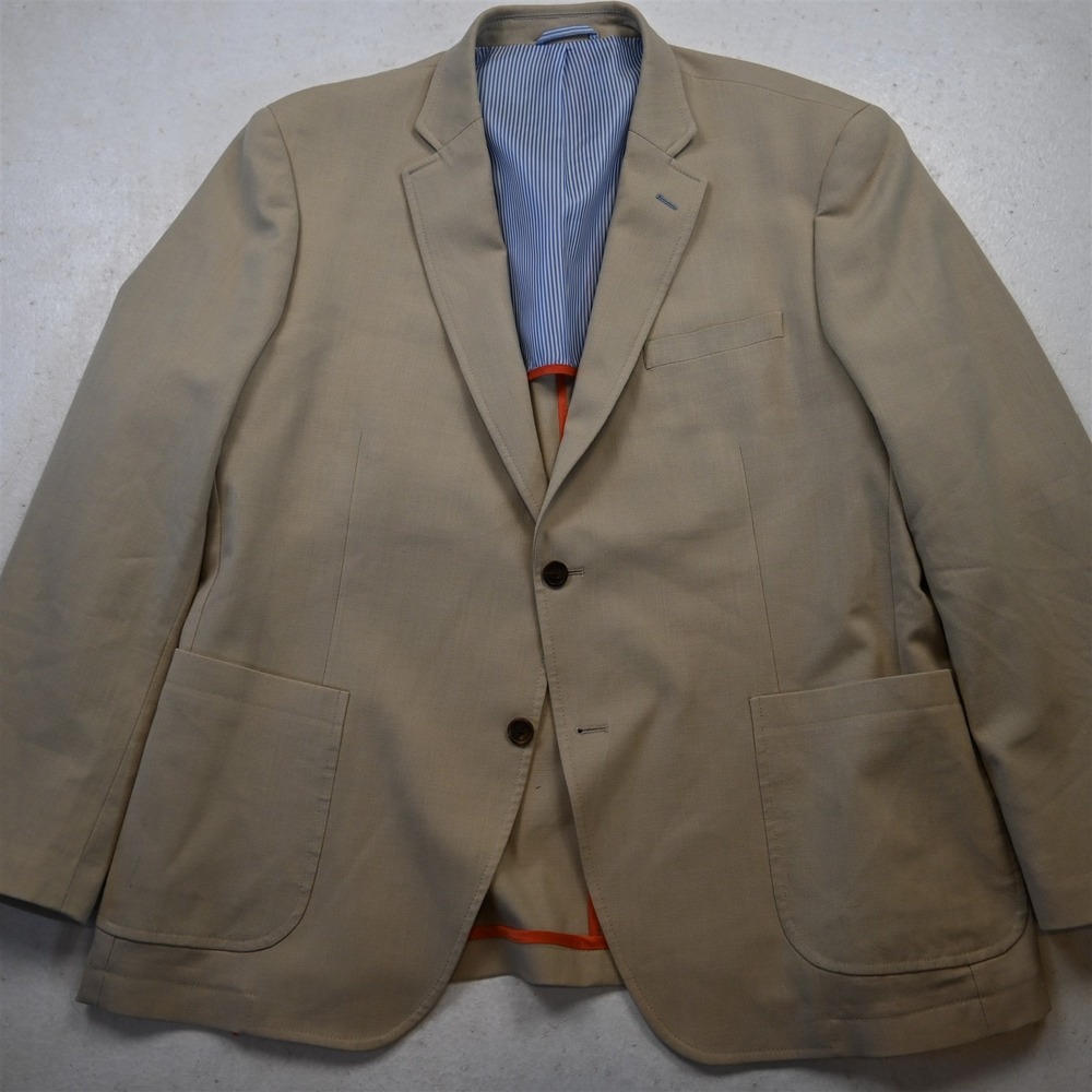 Foot Joy 44R Khaki Wool Soft Shoulder Mens Blazer Suit Jacket Sport Coat
